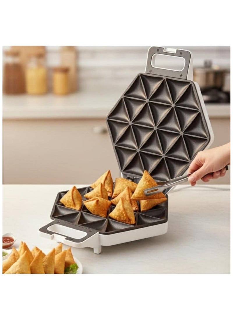 NOVA Electric Mini Samosa Maker 1400W, 24-Piece Non-Stick Plates, Cool Touch Handle, Low-Fat Cooking, Stainless Steel Design, Power & Ready Indicator Lights, Quick Homemade Snacks - Image 1